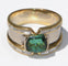Bague Bague jonc or jaune, tourmaline et diamants baguettes 58 Facettes 0
