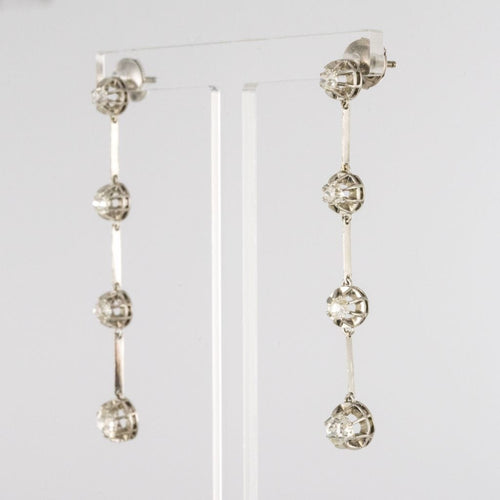 Boucles d'oreilles Pendants d'oreilles platine diamants 58 Facettes 19-167