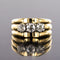 Bague 51 Bague tank or jaune 3 diamants 58 Facettes 20-153-54