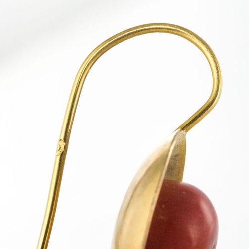 Boucles d'oreilles Boucles d'oreilles pendantes corail et or 58 Facettes 19-258