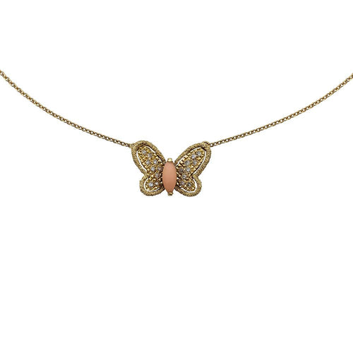 Collier Collier Van Cleef & Arpels "Papillon" en or jaune, diamants et corail. 58 Facettes 30041