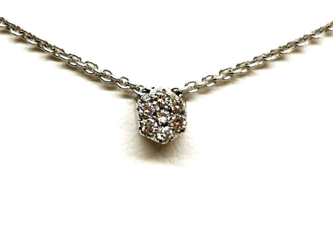 Collier Collier Chaîne + pendentif Or blanc Diamant 58 Facettes 1139156CN