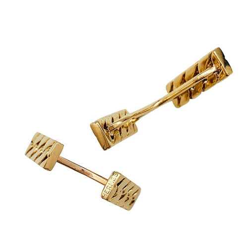 Boutons de manchette Boutons de manchette Hermès, maille gourmette en or jaune. 58 Facettes 30425