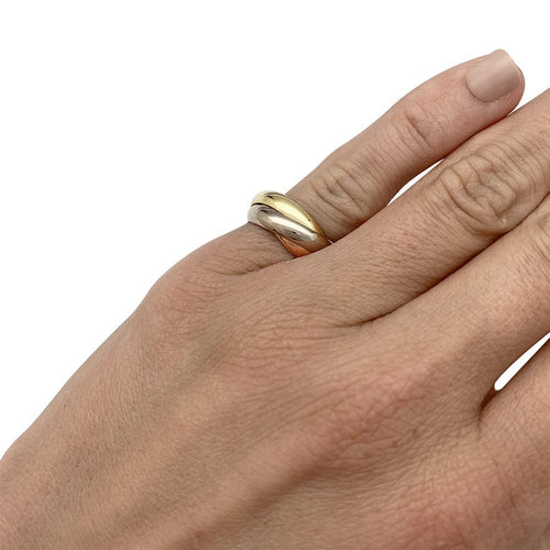 Bague 48 Bague Cartier "Trinity" 3 ors, moyen modèle. 58 Facettes 30342