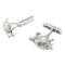 Boutons de manchette Boutons de manchette "Tortues" en platine, sertis de diamants. 58 Facettes 30067