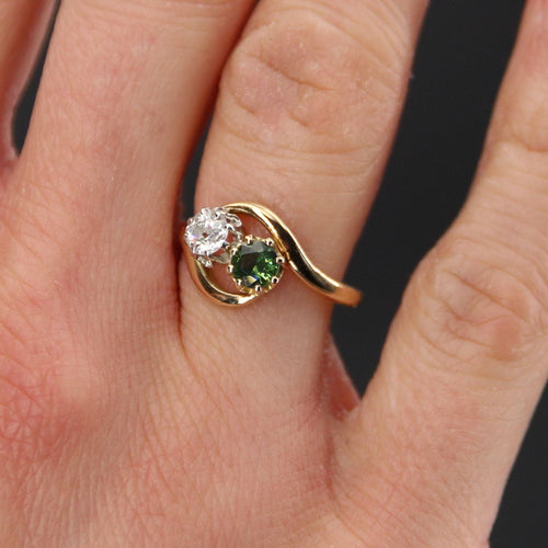 Bague 50 Bague toi et moi saphir vert diamant 58 Facettes 20-403-48