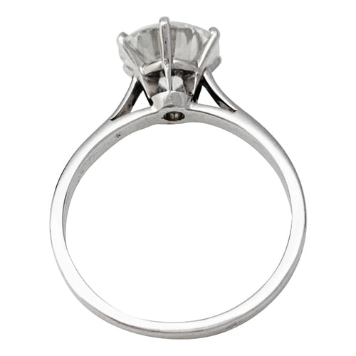 Bague 53 Solitaire diamant 2,09 carats or et platine. 58 Facettes 30489