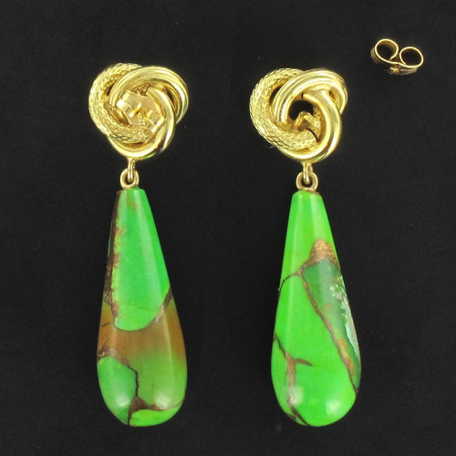 Boucles d'oreilles Boucles d'oreilles or jaune et turquoise du Turkménistan 58 Facettes 17-323