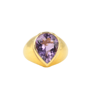 Bague Bague or jaune et améthyste poire 58 Facettes 408
