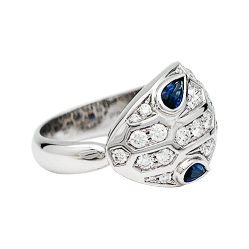 Bague 53 Bague Bulgari "Serpenti" en or blanc, diamants et saphirs. 58 Facettes 30128