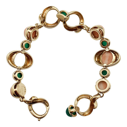 Bracelet Bracelet Van Cleef & Arpels en or jaune, corail et chrysoprase. 58 Facettes 30317