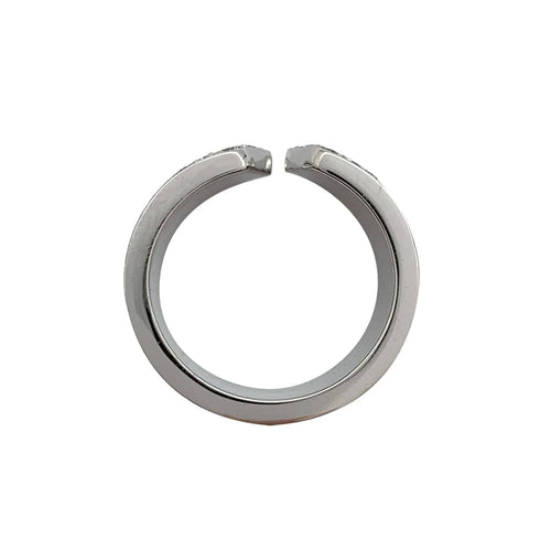 Bague 52 Bague Cartier Collection C en or blanc, diamants et émail noir. 58 Facettes 30036