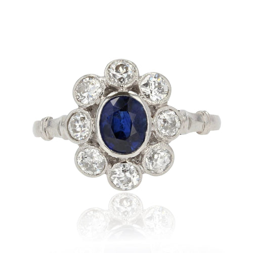Bague 58 Bague ancienne marguerite saphir diamants 58 Facettes 21-197-58