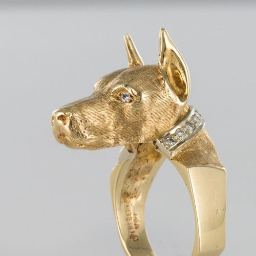 Bague 55 Bague chien et son collier diamants 58 Facettes 19-075-55