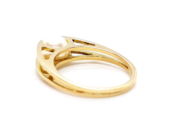 Bague 54 Bague Or jaune Perle 58 Facettes 00317CN