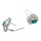 Boucles d'oreilles Boucles d'oreilles en or blanc diamants et émeraudes. 58 Facettes 30528