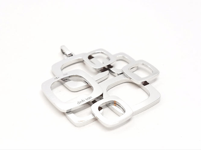 Pendentif Dinh Van Pendentif Impression Or blanc Diamant 58 Facettes 00036GD