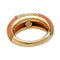 Bague 44 Bague Van Cleef et Arpels "Philippine" en or jaune, corail rose et diamants. 58 Facettes 29806-1