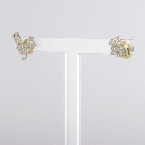 Boucles d'oreilles Boucles d'oreilles diamants lapin et coq 58 Facettes 20-084