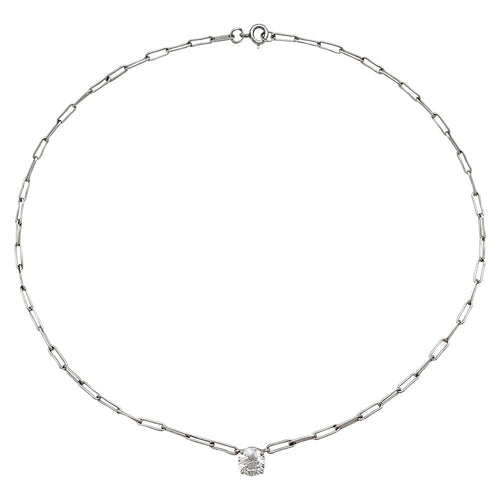 Collier Collier solitaire diamant 1,50 carat en or blanc. 58 Facettes 30498