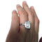 Bague 56 Solitaire diamant taille émeraude 3,82 carats, or et platine. 58 Facettes 30492