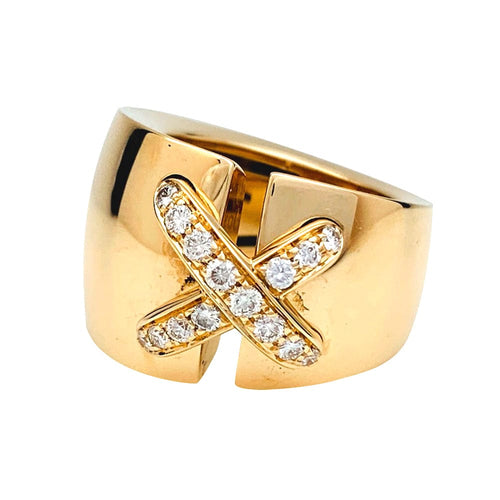 Bague 51 Bague Chaumet, "Liens" grand modèle, or jaune, diamants. 58 Facettes 29934