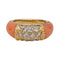 Bague 44 Bague Van Cleef et Arpels "Philippine" en or jaune, corail rose et diamants. 58 Facettes 29806-1