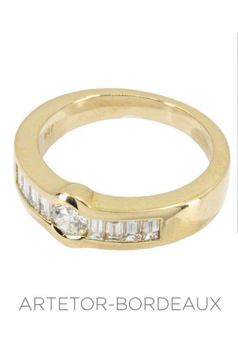 Bague 55 Bague diamants baguette 58 Facettes 33541