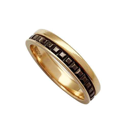 Bague 49 Alliance Boucheron "Quatre" en or rose et PVD chocolat. 58 Facettes 30310