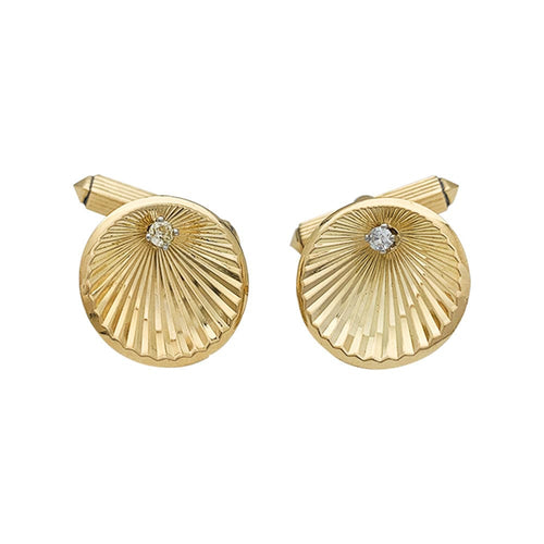 Boutons de manchette Boutons de manchette en or jaune et diamants. 58 Facettes 30028