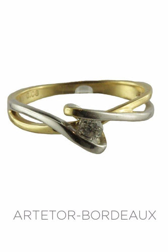 Bague 50 Solitaire diamant 0.08 carat 58 Facettes 19861