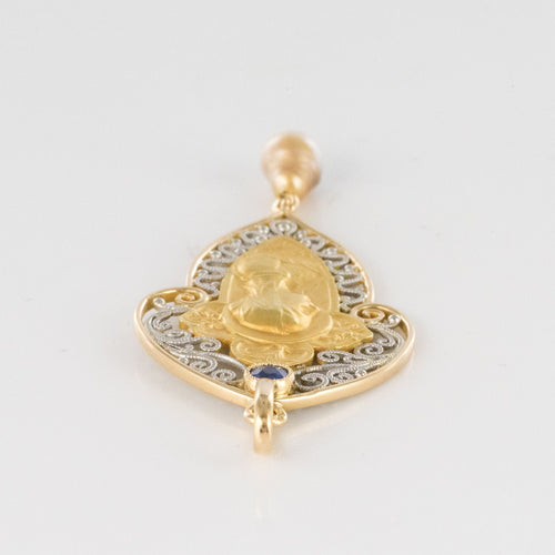 Pendentif Pendentif ancien Vierge saphir perle fine 58 Facettes 20-162