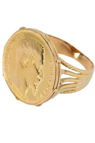 Bague 54 Bague pièce 20 Francs Napoléon III 58 Facettes 35801
