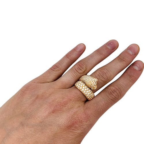 Bague 53 Bague Cartier "Panthère de Cartier" en or jaune, diamants, émeraudes et onyx. 58 Facettes 29384-1