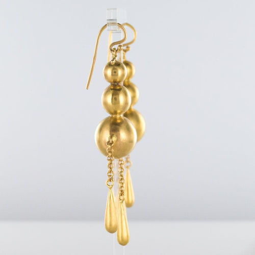 Boucles d'oreilles Boucles d'oreilles pendantes perles et gouttes d'or 58 Facettes 19-261