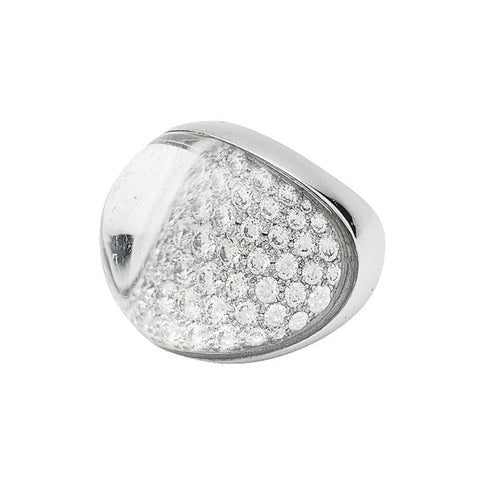 Bague 54 Bague Cartier "Myst" en or blanc, cristal de roche et diamants. 58 Facettes 30405