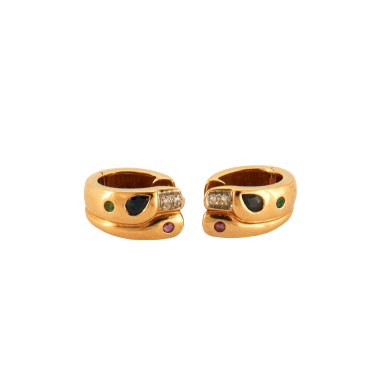 Boucles d'oreilles Boucles d'oreilles Créoles Saphirs Emeraudes Rubis Diamants 58 Facettes EL2-83