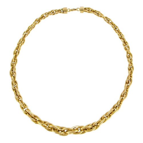 Collier Collier or jaune maille imbriquée 58 Facettes 19-556