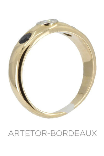 Bague 60 Bague jonc saphirs et diamant 58 Facettes 31381