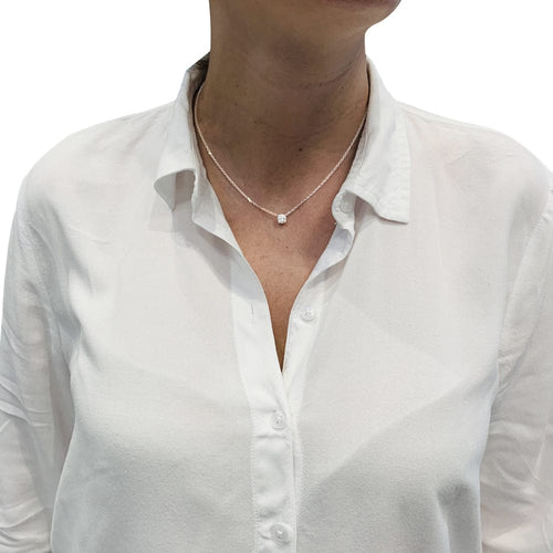 Collier Collier solitaire Cartier, diamant 0,85 carat en or blanc. 58 Facettes 30014