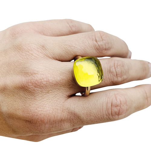 Bague 55 Bague Pomellato, "Nudo Assoluto", deux ors et quartz lemon. 58 Facettes 30171