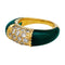 Bague 47 Bague Van Cleef & Arpels modèle "Philippine" or jaune, brillants et agate verte. 58 Facettes 30226