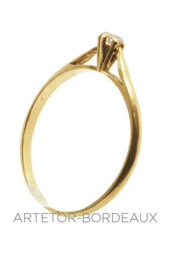 Bague 52 Solitaire moderne 0.10 carat 58 Facettes 19651