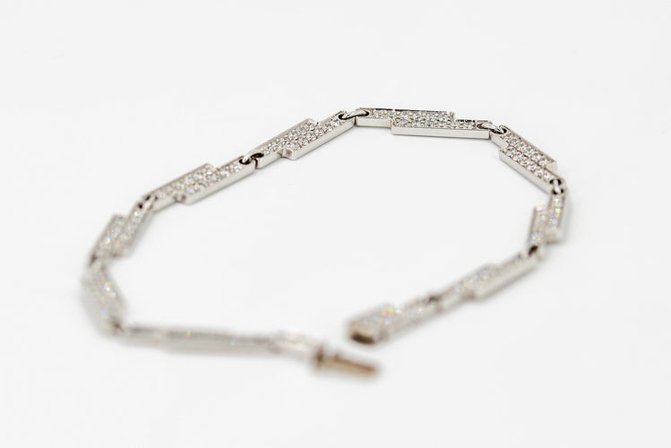 Bracelet Dinh Van Bracelet Seventies Or blanc Diamant 58 Facettes 00014GD