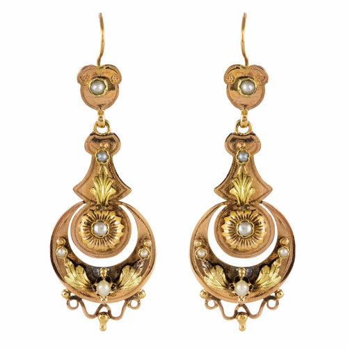 Boucles d'oreilles Pendants d'oreilles anciens perles fines 58 Facettes 19-303