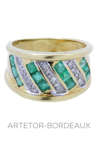 Bague 56 Bague jonc émeraudes 58 Facettes 28831
