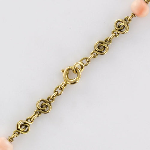 Collier Collier ancien négligé corail peau d'ange et diamants 58 Facettes 17-285