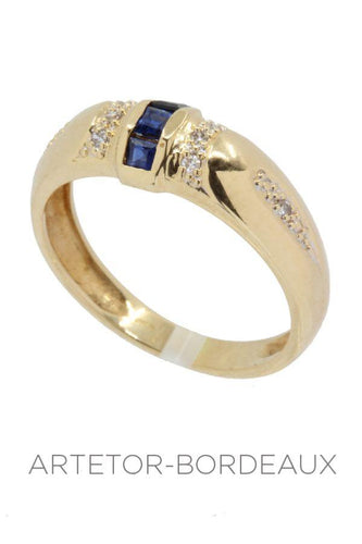 Bague 53 Bague saphirs et diamants 58 Facettes 35381