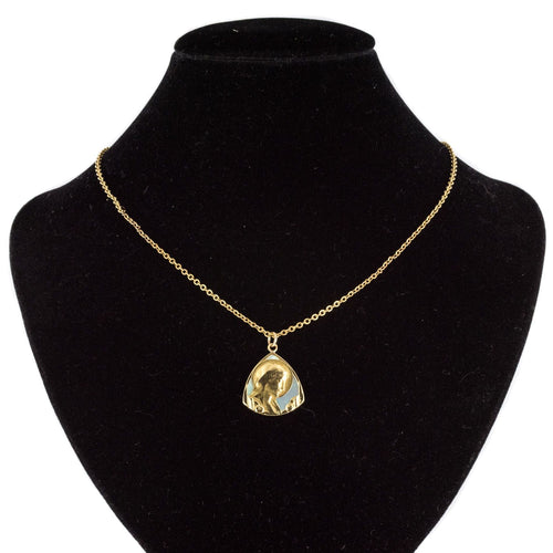 Pendentif Médaille vierge or et nacre 58 Facettes CVP14