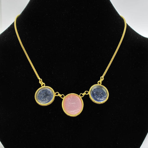 Collier Collier intailles sur pâte de verre 58 Facettes SC007